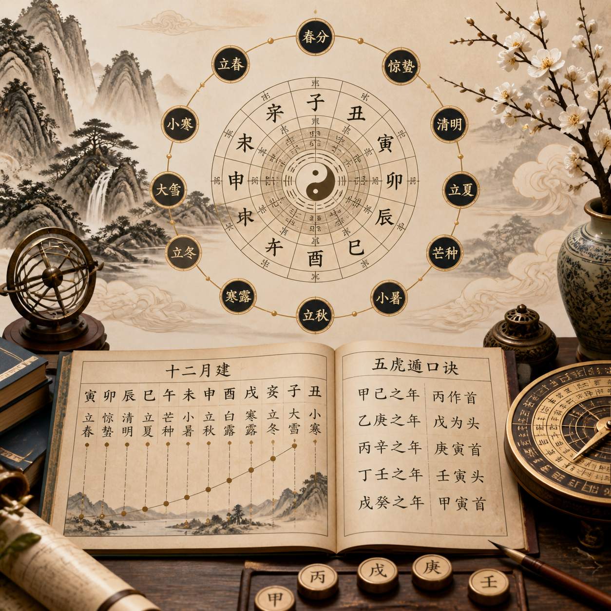 八字排盘月柱核心规则_五虎遁口诀与节气分界全指南