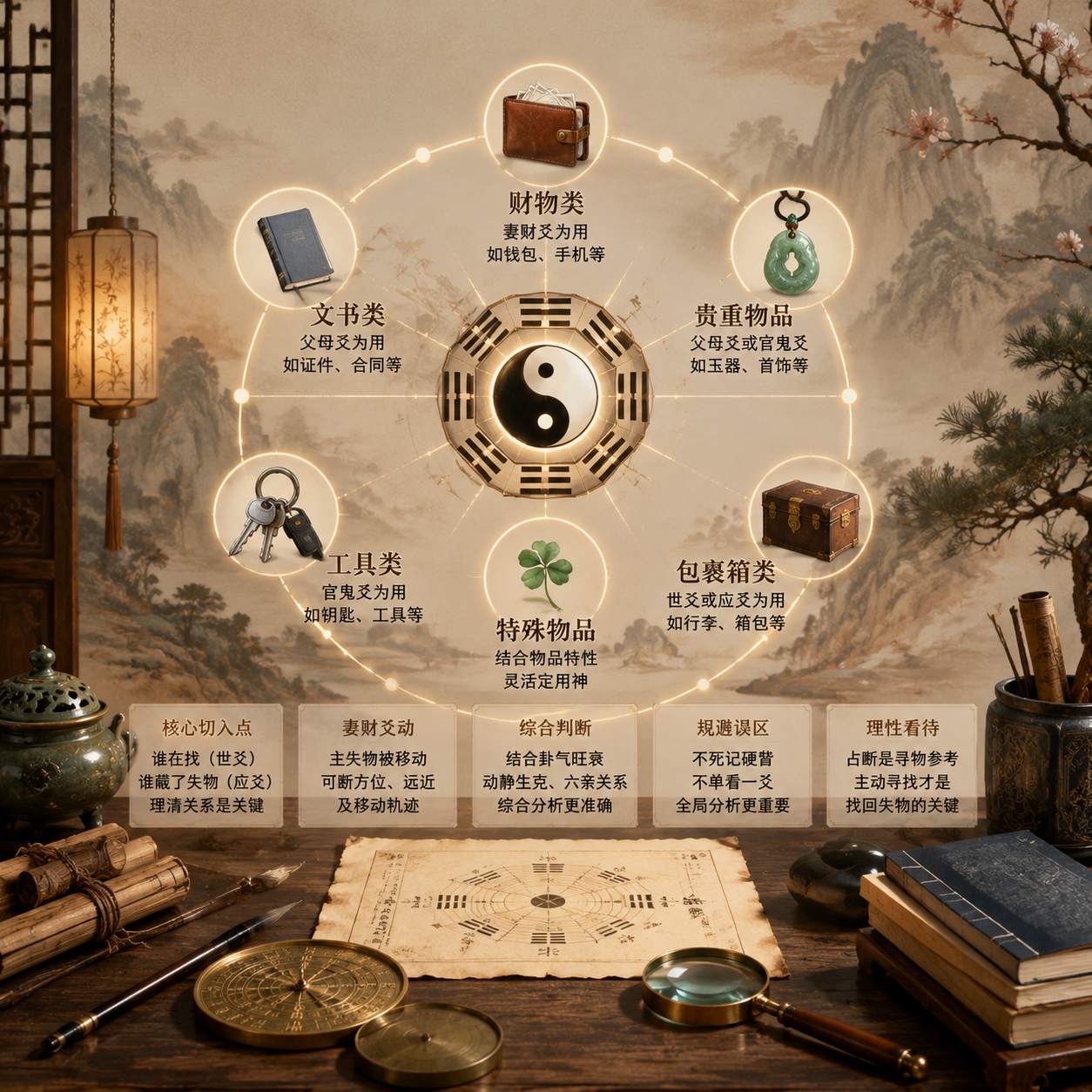 失物找寻占断方法_六爻占卜用神定位与基础判断详解