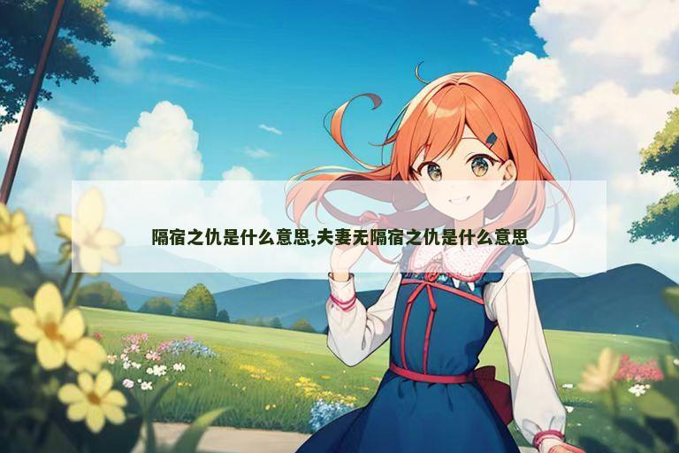 隔宿之仇是什么意思,夫妻无隔宿之仇是什么意思