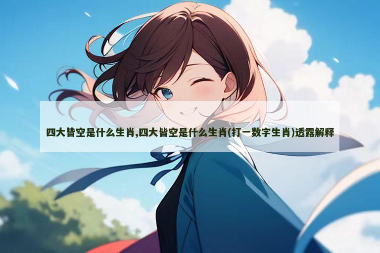 四大皆空是什么生肖,四大皆空是什么生肖(打一数字生肖)透露解释